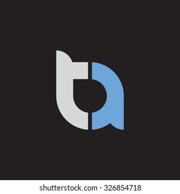 at, ta initial overlapping rounded letter logo