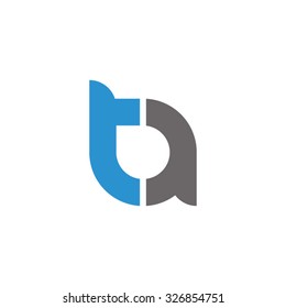 at, ta initial overlapping rounded letter logo