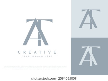 AT, TA Letter Monogram Logo Design 
