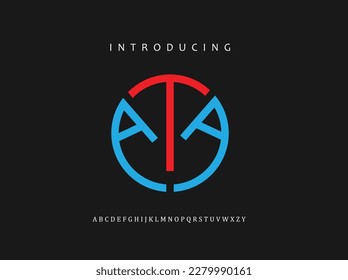 ATA Creative Letter Mark Logo. creative modern flat icon ATA letter mark logo