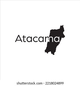 Mapa de Atacama y diseño de letras negras sobre fondo blanco