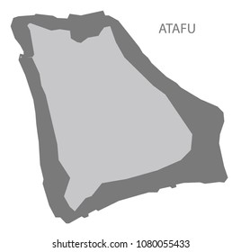 Atafu map of Tokelau Islands grey illustration shape