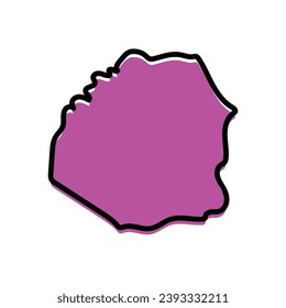 The Atakora state map illustration of Benin country.