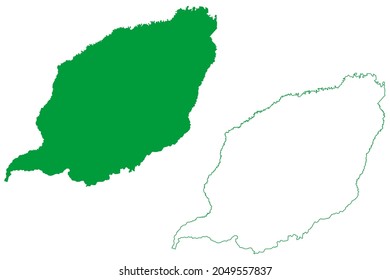 Atalaia do Norte municipality (Amazonas state, Municipalities of Brazil, Federative Republic of Brazil) map vector illustration, scribble sketch Atalaia do Norte map