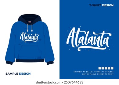 atalanta lettering art sweater design