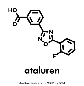 Ataluren Genetic Disorder Drug. Used In Treatment Of Cystic Fibrosis And Duchenne Muscular Dystrophy. Thought To Work By Making Ribosomes Skip Stop Codons. Skeletal Formula.