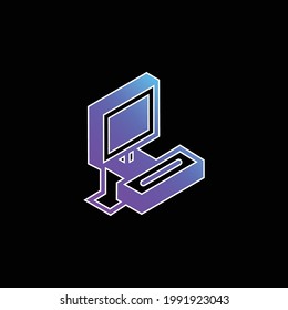 Atari blue gradient vector icon
