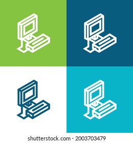 Atari Flat four color minimal icon set
