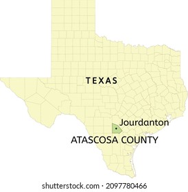 Atascosa County And City Of Jourdanton Location On Texas State Map