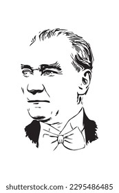 Ataturk portrait vector sketch illustration