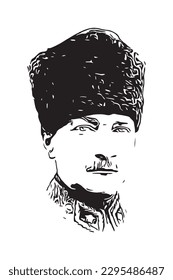 Ataturk portrait vector sketch illustration