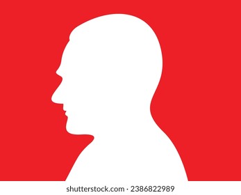 Ataturk red and white side view silhouette