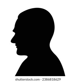 Ataturk side view silhouette isolated.