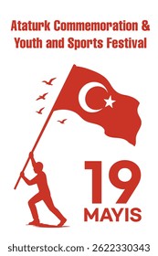 "Ataturk Youth and Sports Festival Poster"
Cartaz comemorando a Comemoração de Ataturk e o Festival de Juventude e Esporte em 19 de maio
