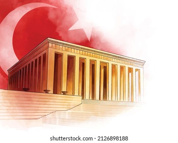 Das Mausoleum des Atatürk aus Ankara-Vektorgrafik