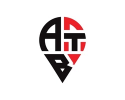 ATB Letter Location Shape Logo Design