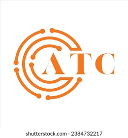 ATC letter design. ATC letter technology logo design on white background. ATC Monogram logo design for entrepreneur and business.
