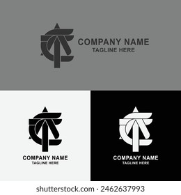 Diseño creativo del logotipo de la letra de ATC con el gráfico del Vector, logotipo simple y moderno de ATC
