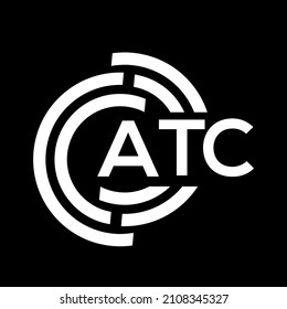 ATC letter logo design on black background. ATC creative initials letter logo concept. ATC letter design.

