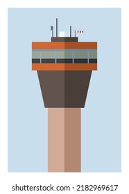 ATC Tower. Simple Flat Illustration.