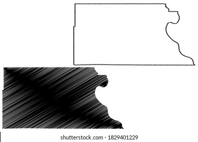 Atchison County, Kansas (U.S. county, United States of America, USA, U.S., US) map vector illustration, scribble sketch Atchison map