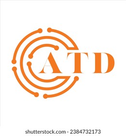 ATD letter design. ATD letter technology logo design on white background. ATD Monogram logo design for entrepreneur and business.
