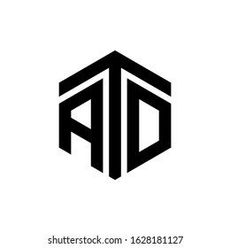 ATD Letter Logo Design polygon Monogram Icon Vector Template