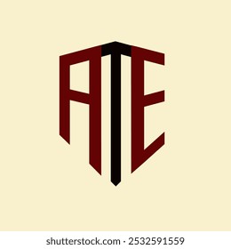 Logotipo minimalista creativo de la letra de ATE. ATE diseño de logotipo de letra de alfabeto de iniciales de Vector únicas
