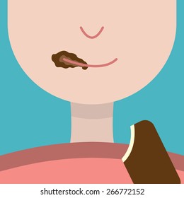 ate it, love it vector illustration young boy love tasty ice cream
