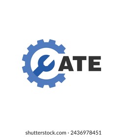 Diseño del logotipo de la letra ATE sobre fondo blanco. Logo de ATE. ATE iniciales creativas letra Monogram logo icono concepto. Diseño de letra ATE