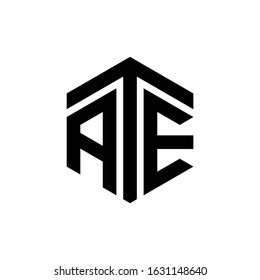 ATE Letter Logo Design polygon Monogram Icon Vector Template