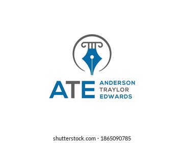ATE modern education logo design template