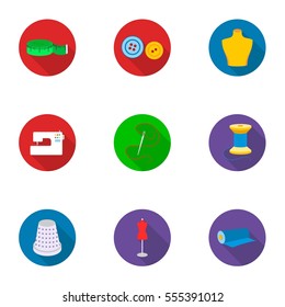 Atelie set icons in flat style. Big collection of atelie vector symbol stock illustration