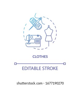 Atelier, garment design studio concept icon. Stylish clothes creating idea thin line illustration. Tailoring workshop, textile manufacture. Vector isolated outline RGB color drawing