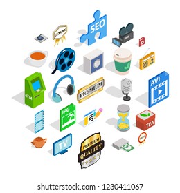 Atelier icons set. Isometric set of 25 atelier vector icons for web isolated on white background