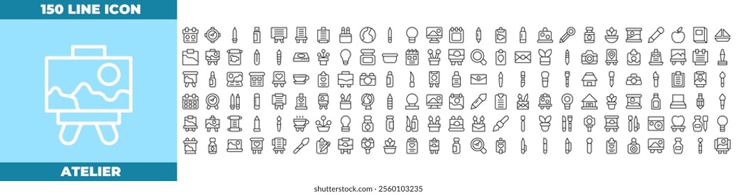 Atelier Line Editable Icons set. Vector illustration in modern thin line style of atelier icons: design, art, graphic, etc