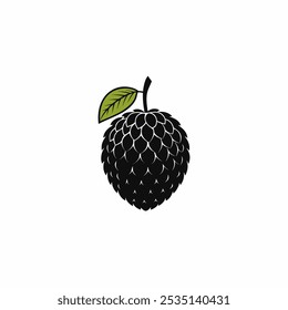 Ilustración vectorial plana de la fruta de Atemoya en el fondo blanco