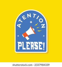 Atention please badge design template