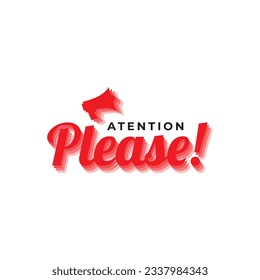 Atention please badge design template