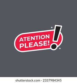 Atention please badge design template
