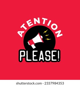 Atention please badge design template
