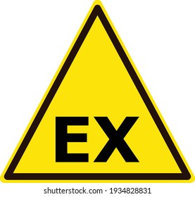 ATEX Explosive Atmosphere area zone warning. Danger of a potentially explosive atmosphere sign. Explosive Atmosphere symbol.