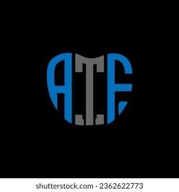 Diseño creativo del logotipo de la letra ATF. Diseño único de ATF.
