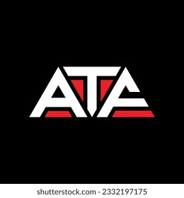 Diseño del logotipo de la letra triangular ATf con forma triangular. Monograma de diseño del logotipo de triángulo de ATf. Plantilla de logotipo vectorial de triángulo ATf con color rojo. Logo triangular de ATf Diseño sencillo, elegante y lujoso.