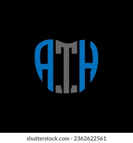 Diseño creativo del logo de la carta ATH. Diseño único ATH.
