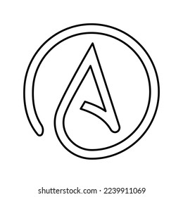 Atheismus agnosticism Linie Symbol Vektorgrafik. Atheismus Agnostizismus Zeichen. isoliertes Kontursymbol