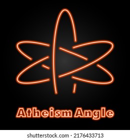 Atheism Angle neon sign, modern glowing banner design, colorful modern design trends on black background. Vector illustration.