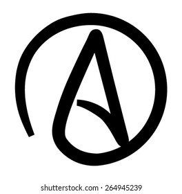 Atheism Black and White Printable Symbol