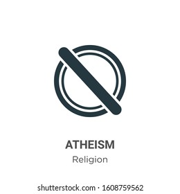 Atheism glyph icon vector on white background. Flat vector atheism icon symbol sign from modern religion collection for mobile concept and web apps design.