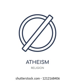 atheism icon. atheism linear symbol design from Religion collection. Simple outline element vector illustration on white background.